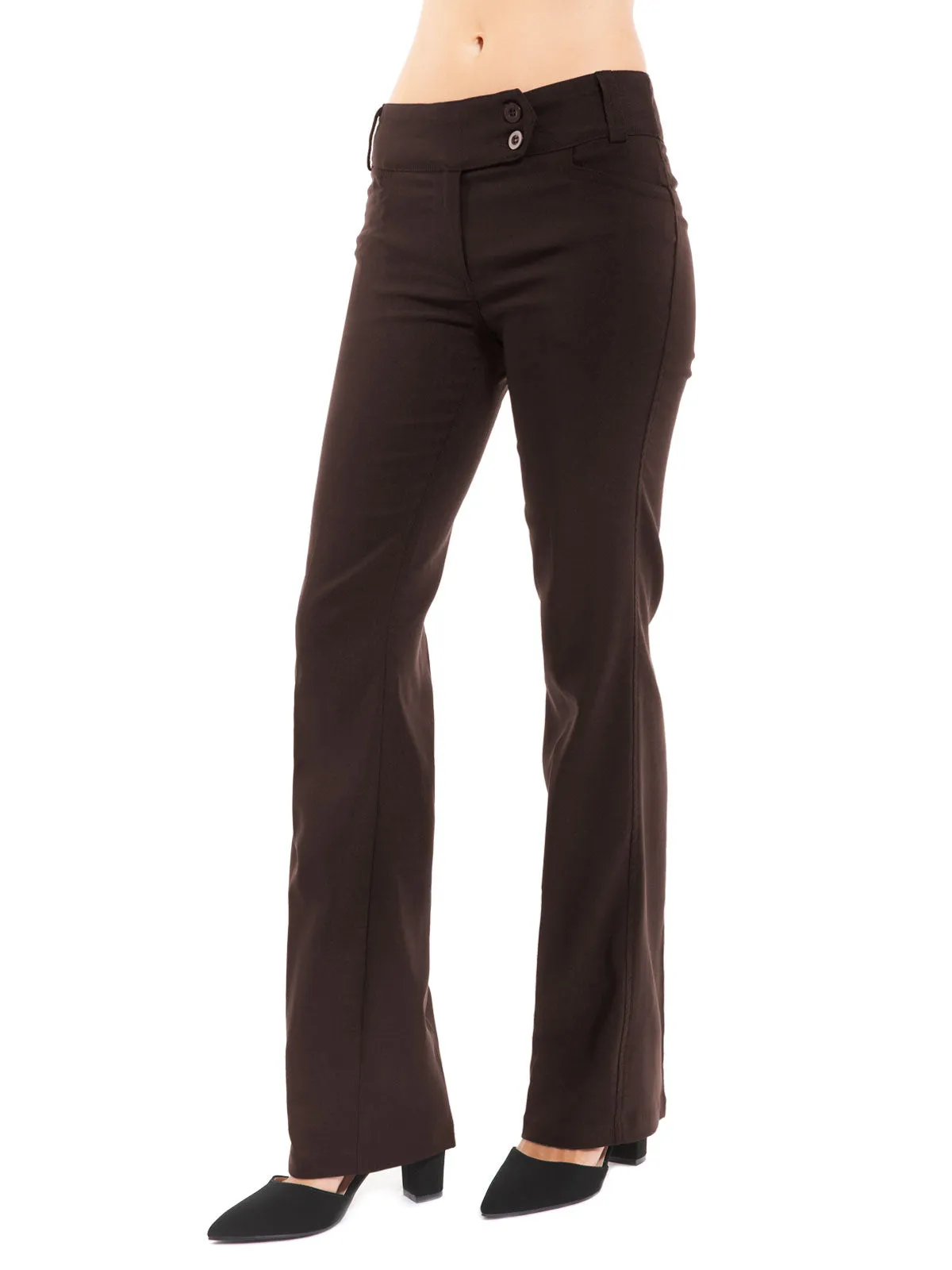 Relaxed Boot-Cut Office Pants Trousers Slacks