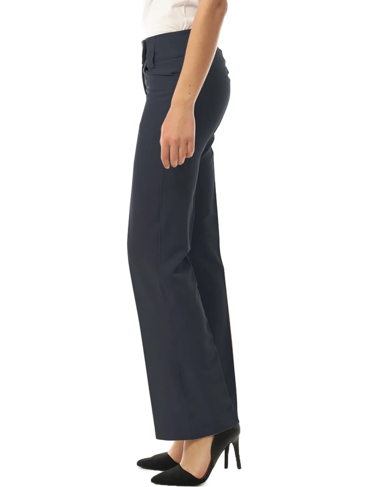 Relaxed Boot-Cut Office Pants Trousers Slacks