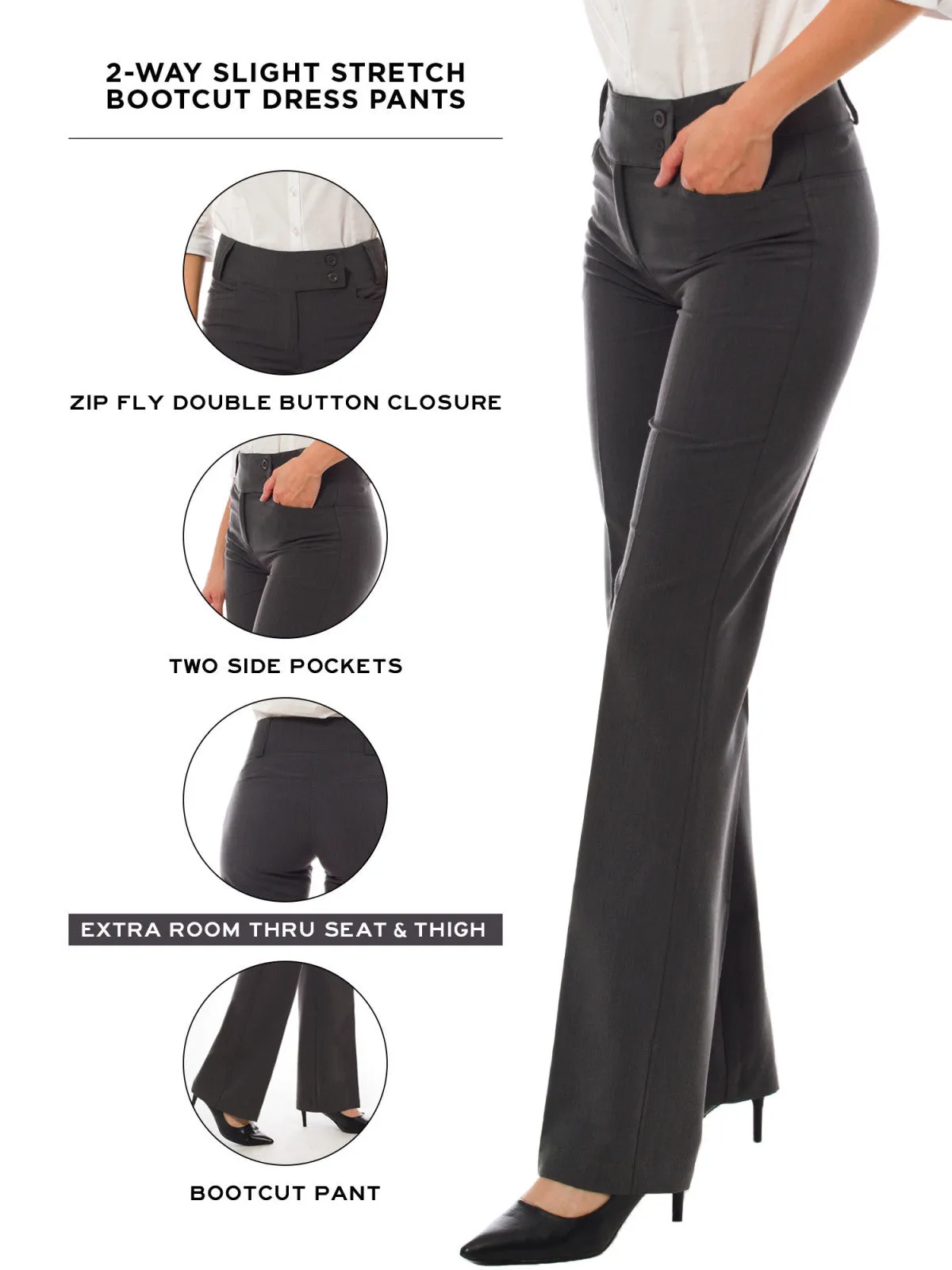 Relaxed Boot-Cut Office Pants Trousers Slacks
