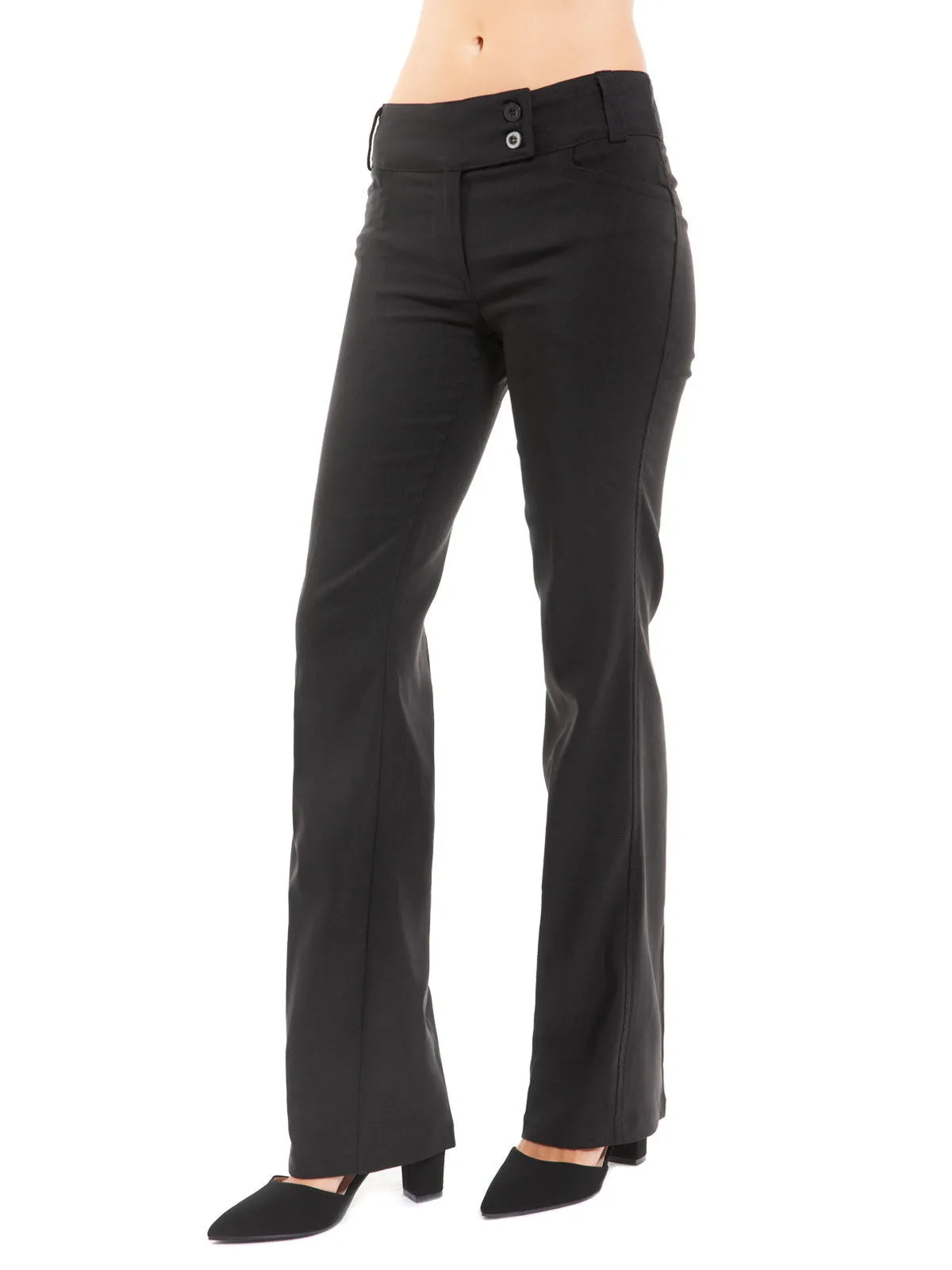 Relaxed Boot-Cut Office Pants Trousers Slacks