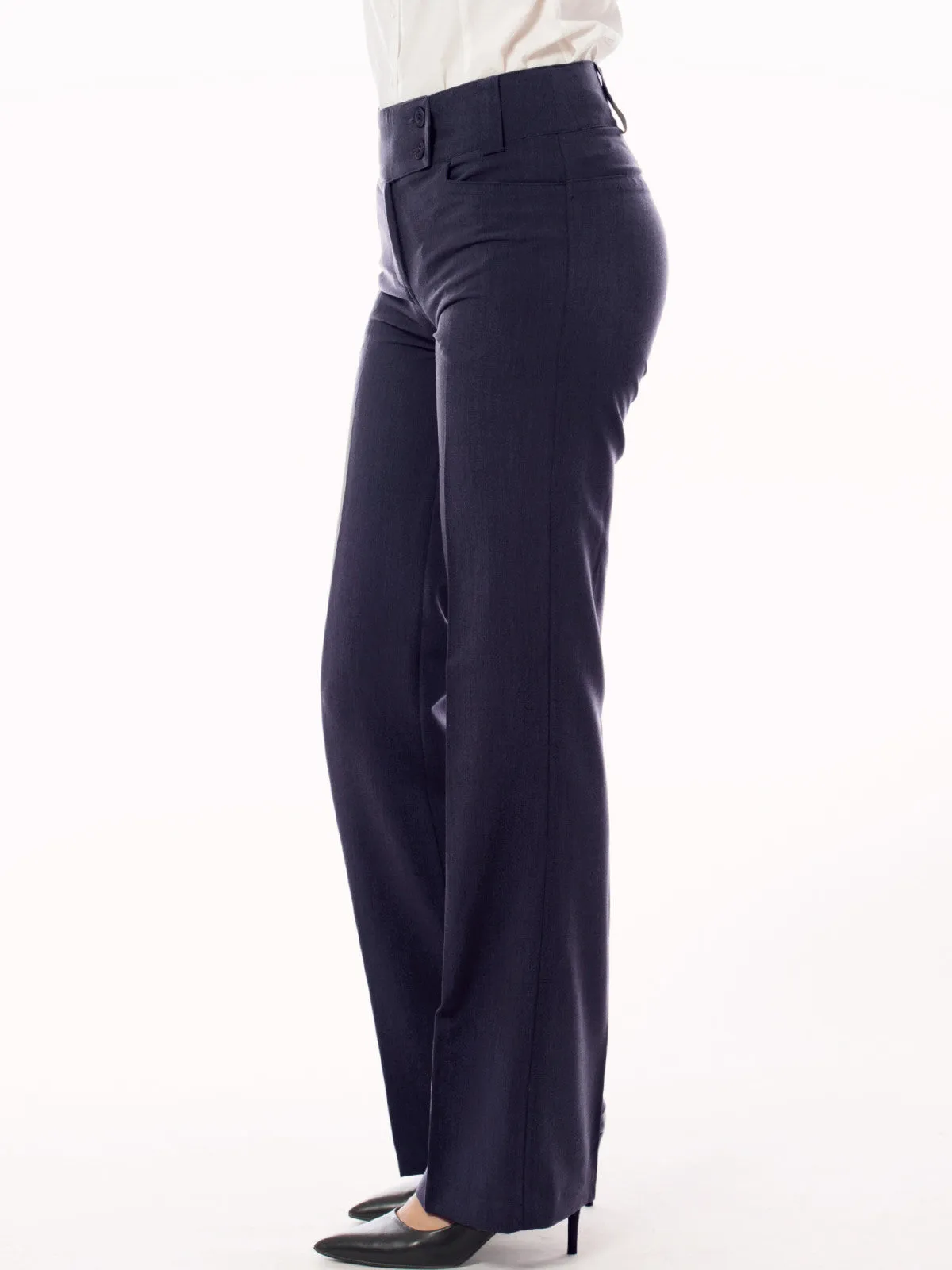 Relaxed Boot-Cut Office Pants Trousers Slacks