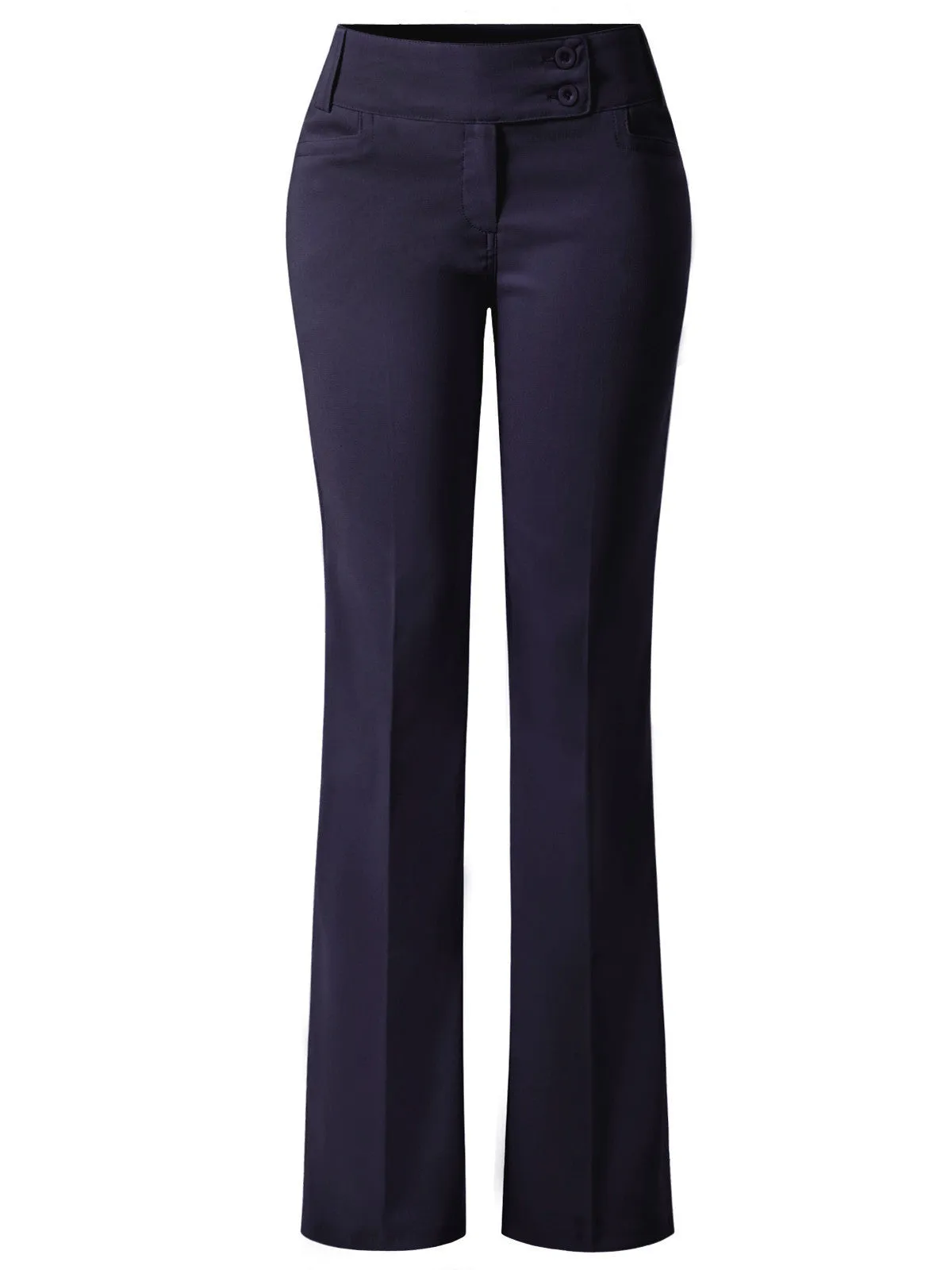 Relaxed Boot-Cut Office Pants Trousers Slacks