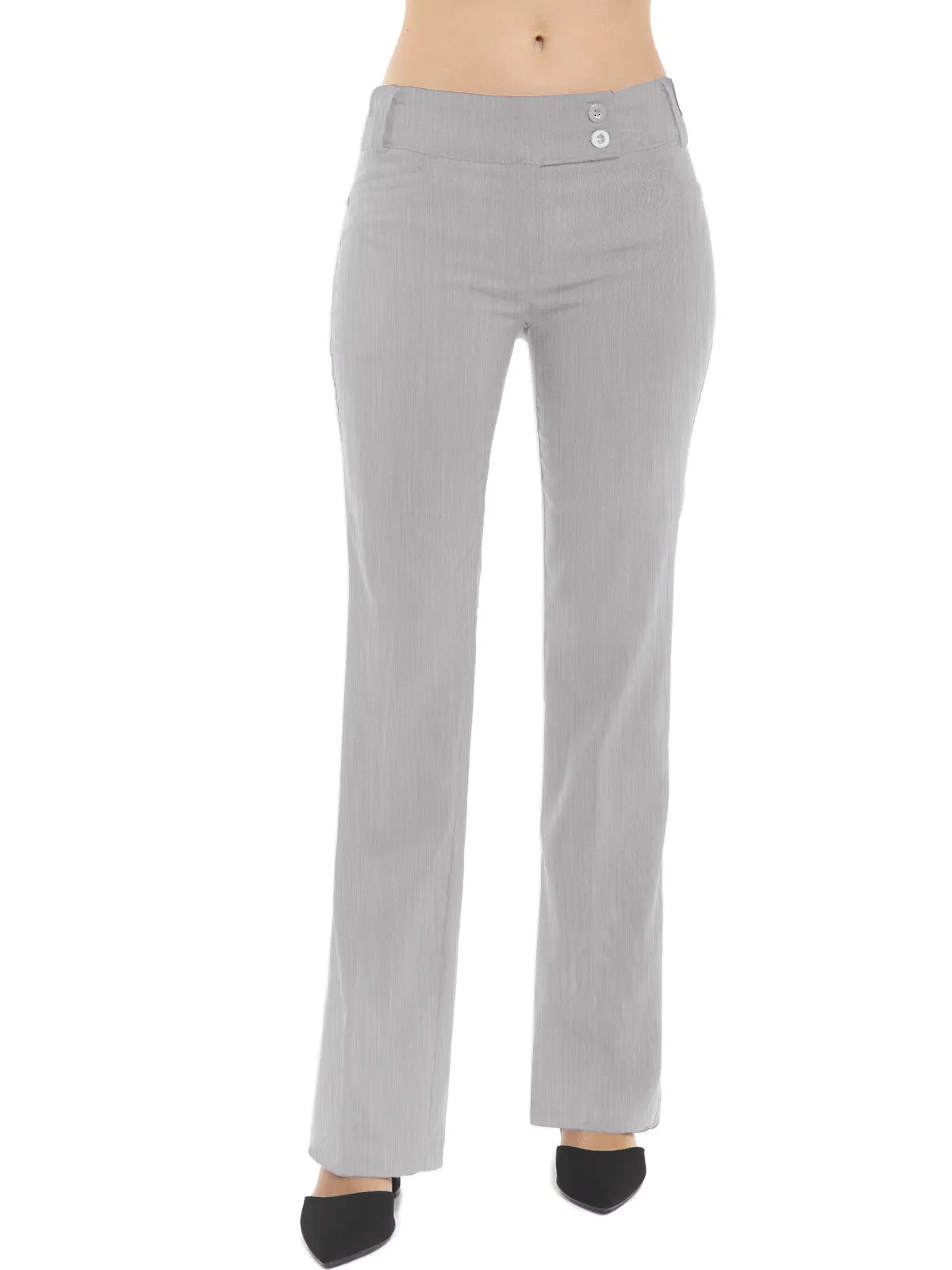 Relaxed Boot-Cut Office Pants Trousers Slacks
