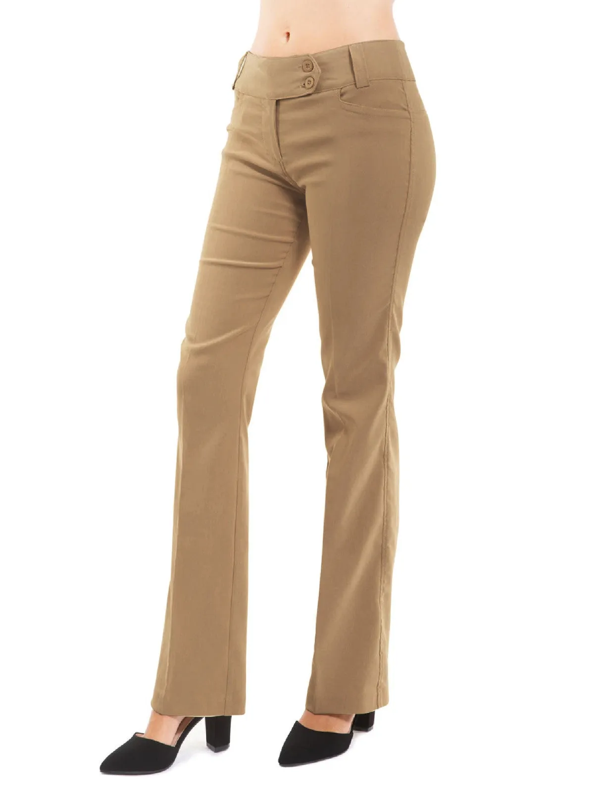 Relaxed Boot-Cut Office Pants Trousers Slacks