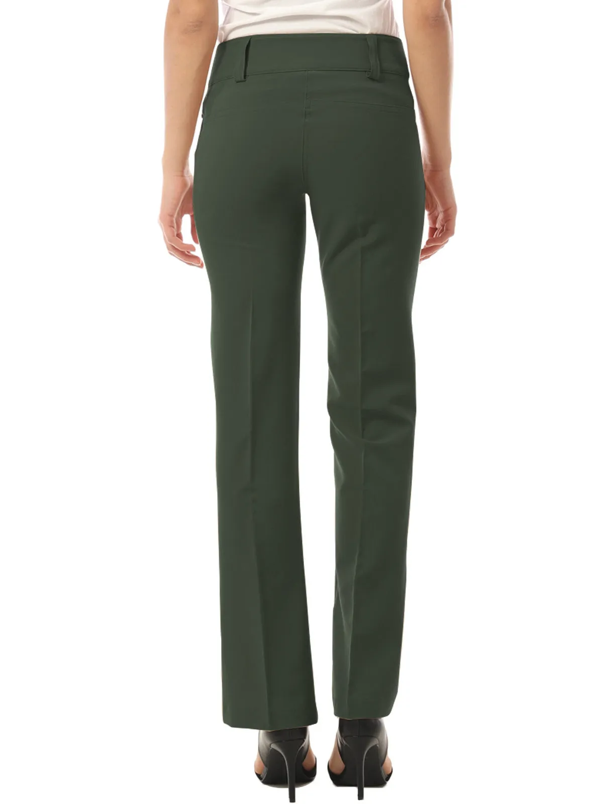 Relaxed Boot-Cut Office Pants Trousers Slacks