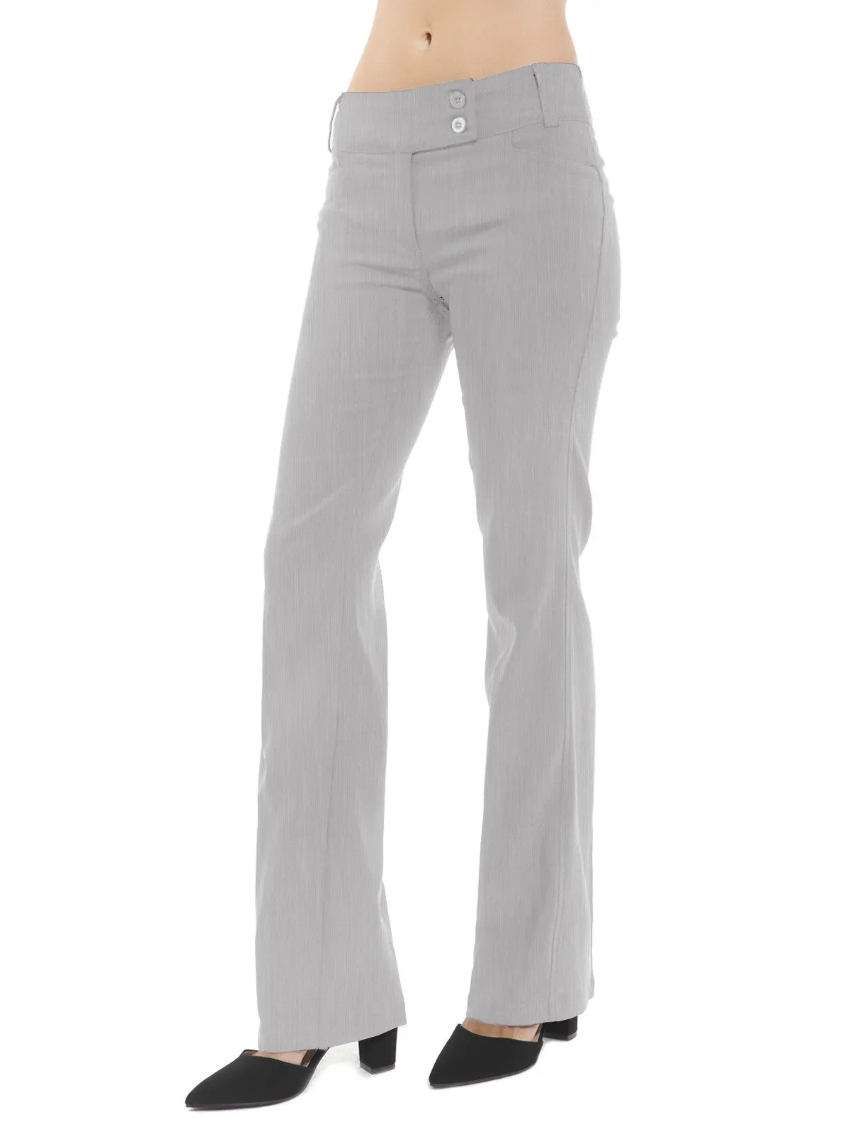 Relaxed Boot-Cut Office Pants Trousers Slacks