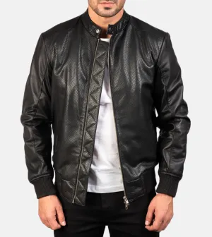 Rocher Percé Men's Leather Bomber Jacket