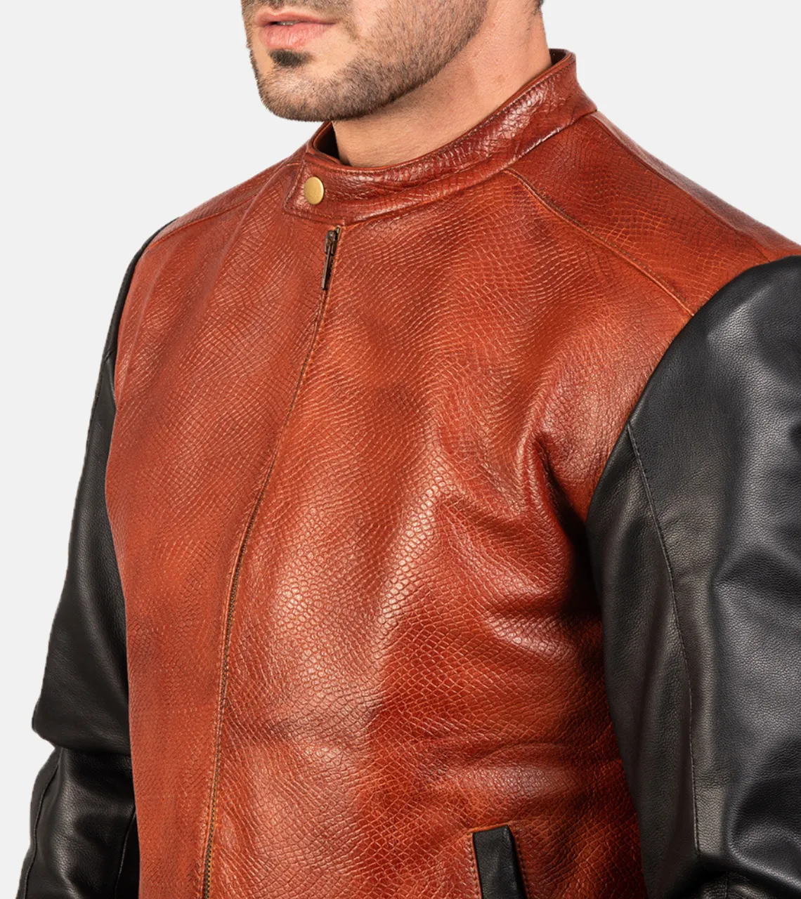 Rocher Percé Men's Leather Bomber Jacket