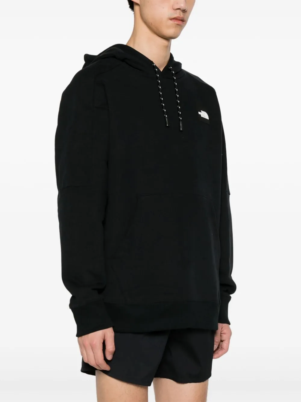 rubberised-logo cotton hoodie
