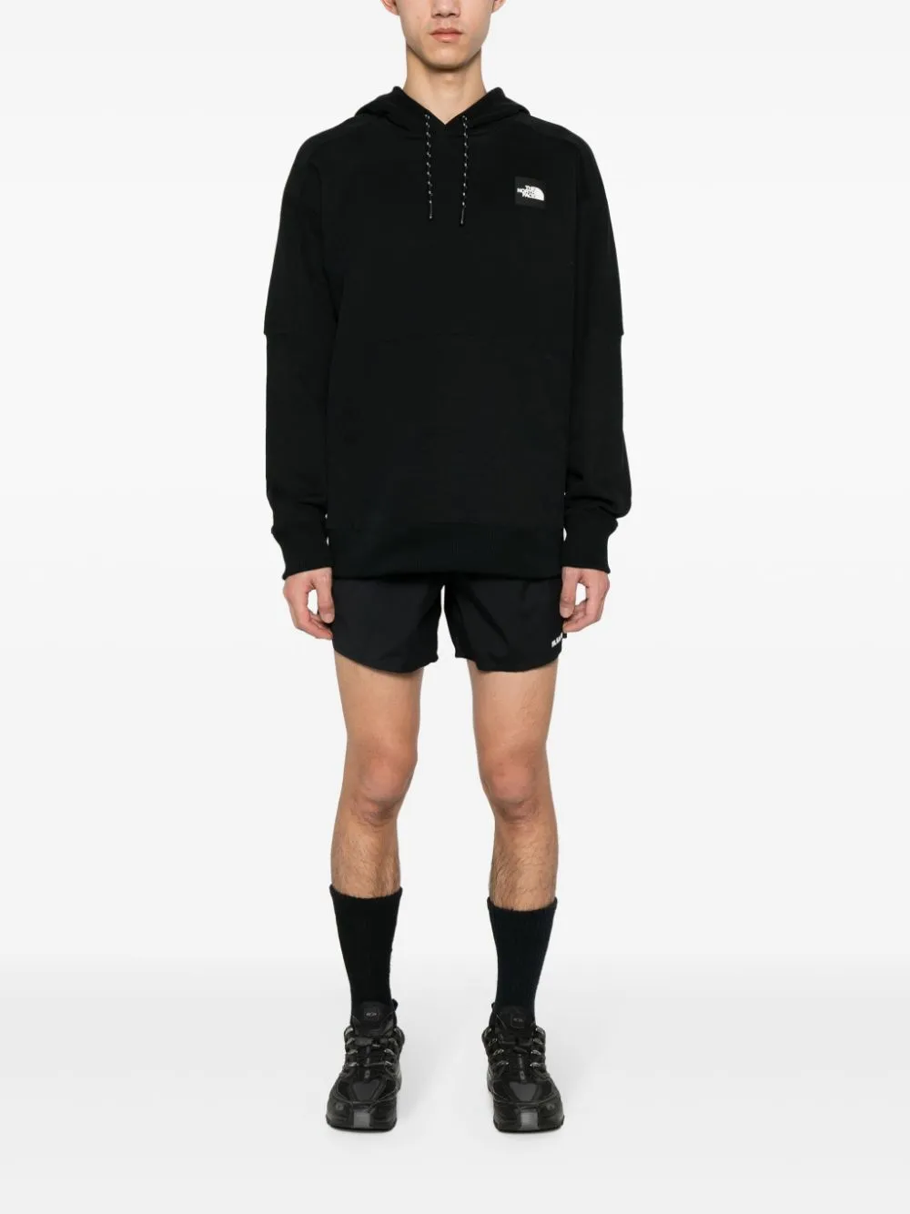 rubberised-logo cotton hoodie