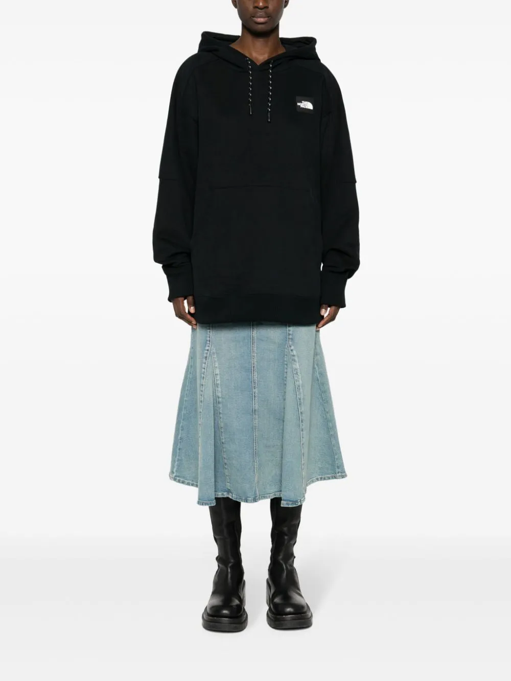 rubberised-logo cotton hoodie