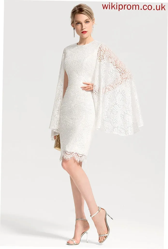 Scoop Dress Anabel Knee-Length Wedding Dresses Lace Sheath/Column Neck Wedding