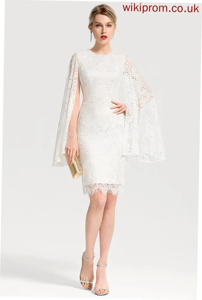 Scoop Dress Anabel Knee-Length Wedding Dresses Lace Sheath/Column Neck Wedding