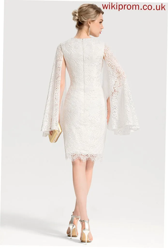Scoop Dress Anabel Knee-Length Wedding Dresses Lace Sheath/Column Neck Wedding