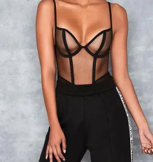 Sleeveless Mesh Bodysuit