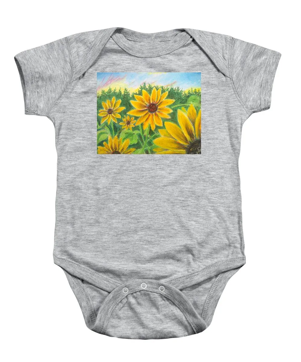 Sunflower on Rainbows - Baby Onesie