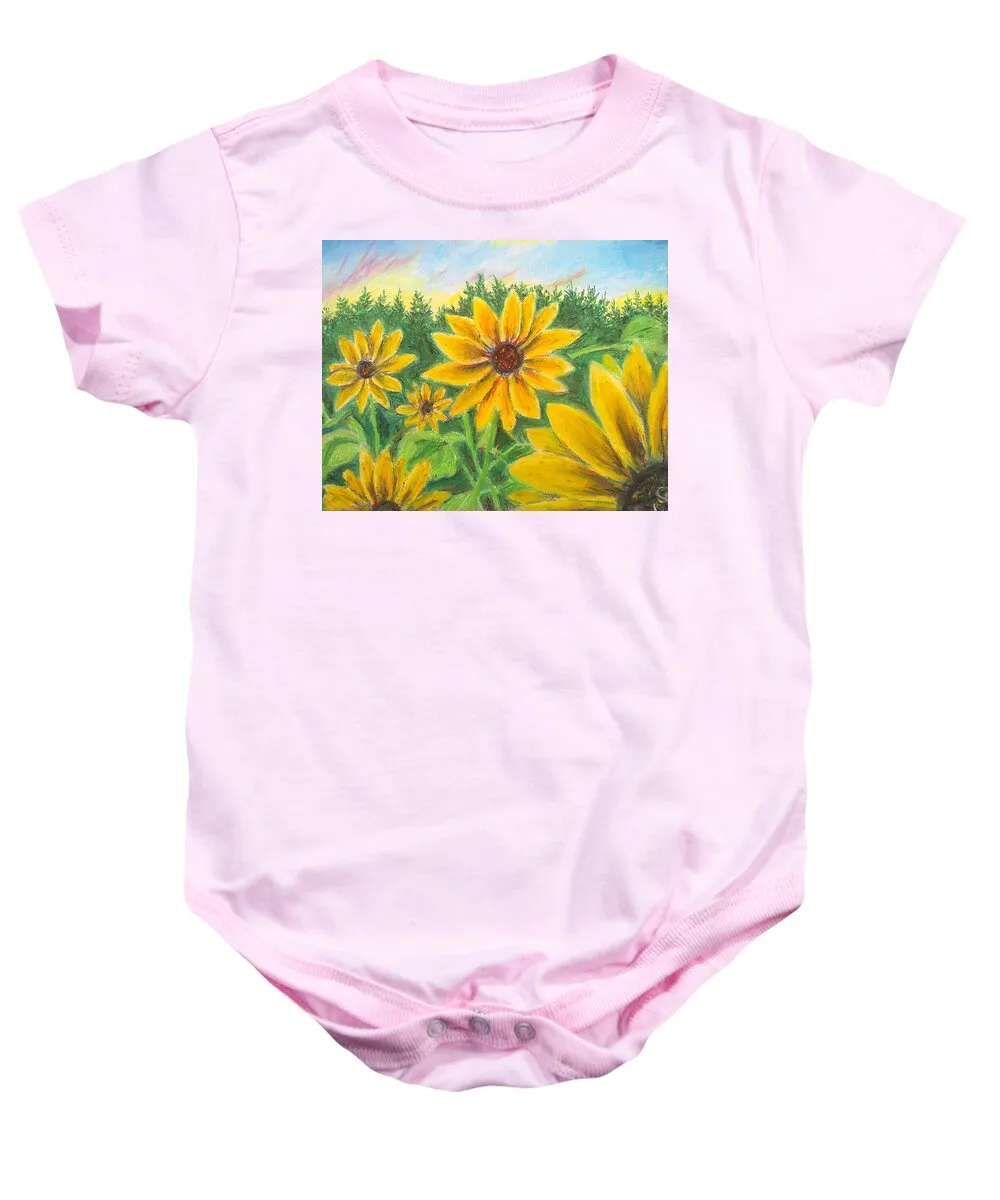 Sunflower on Rainbows - Baby Onesie