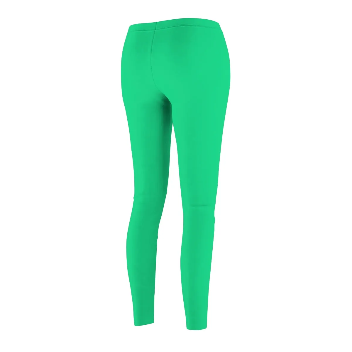 Turquoise Blue Leggings, Green Solid Color Women's Fashion Casual Leggings-Made in USA