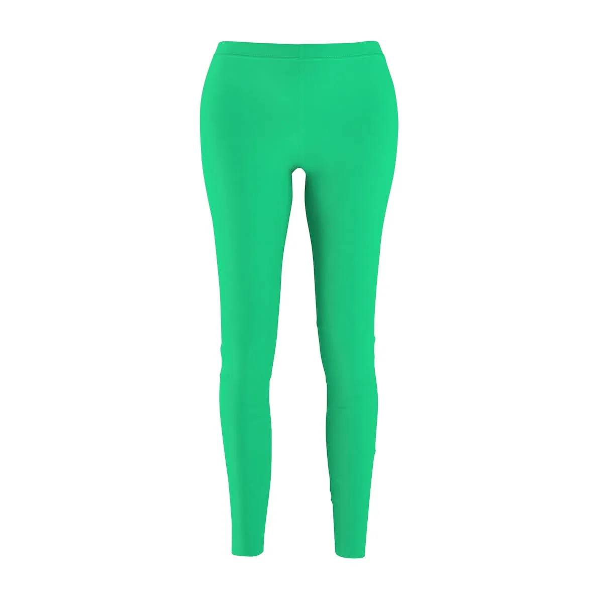 Turquoise Blue Leggings, Green Solid Color Women's Fashion Casual Leggings-Made in USA