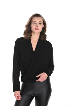 V-Neck Wrap Blouson