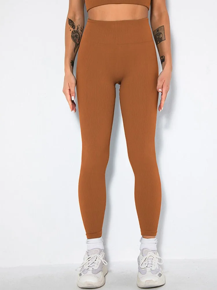Wjczt Sexy Women Fitness Leggings Ribbed Sports Women Leggins Push Up Legging Sport Femme High Waist 2021