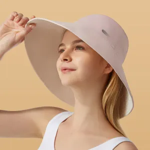 Women's Large Brim UV Protection  Reversible Double-Side-Wear Bucket Hat UPF 50 