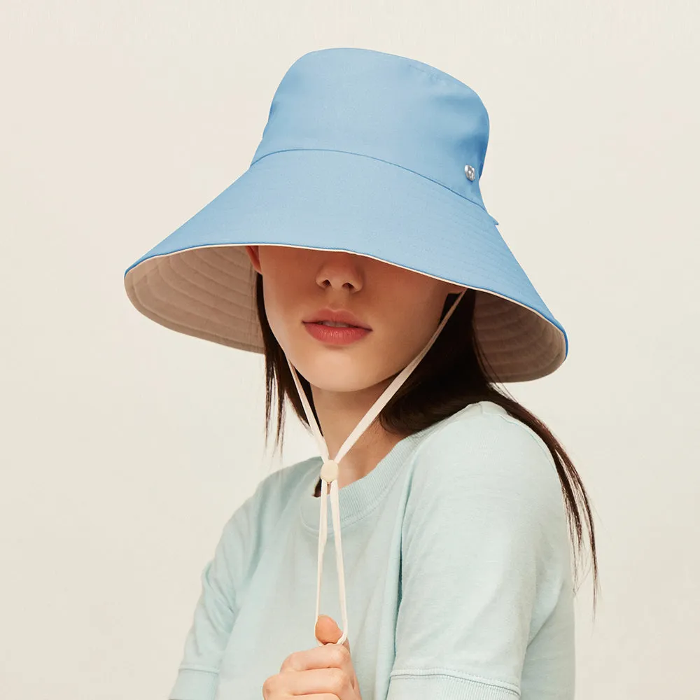 Women's Large Brim UV Protection  Reversible Double-Side-Wear Bucket Hat UPF 50 