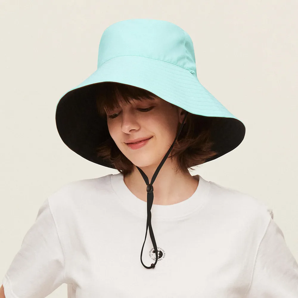 Women's Large Brim UV Protection  Reversible Double-Side-Wear Bucket Hat UPF 50 