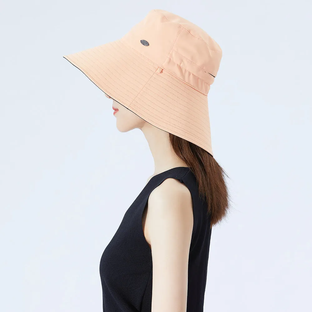 Women's Large Brim UV Protection  Reversible Double-Side-Wear Bucket Hat UPF 50 