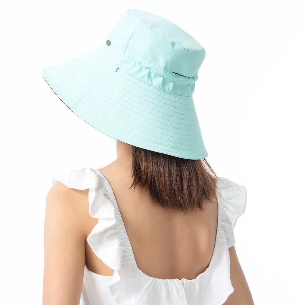 Women's Large Brim UV Protection  Reversible Double-Side-Wear Bucket Hat UPF 50 