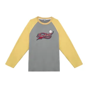 Yellow Baseball Logo Print Shirt