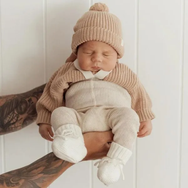 Ziggy Lou Knit Booties - Milk